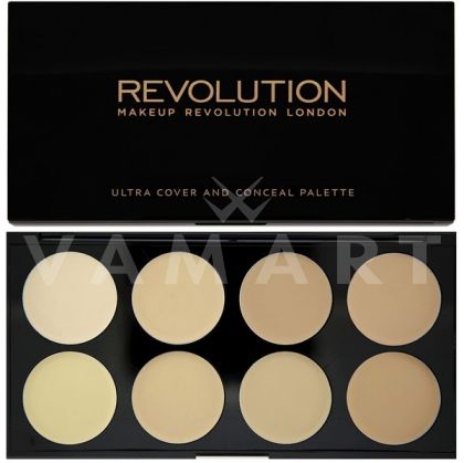 Makeup Revolution London Cover & Conceal Palette Light Палитра коректори 8 цвята