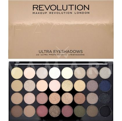 Makeup Revolution London Ultra 32 Shade Flawless Eyeshadow Palette Палитра сенки 32 цвята