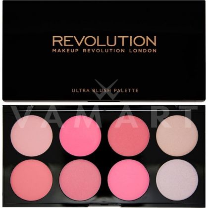 Makeup Revolution London Ultra Blush Palette All About Pink Палитра ружове 8 цвята