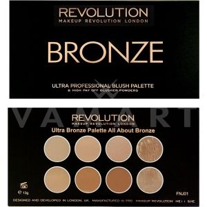 Makeup Revolution London Ultra Blush Palette All About Bronze Палитра бронзиращи пудри 8 цвята
