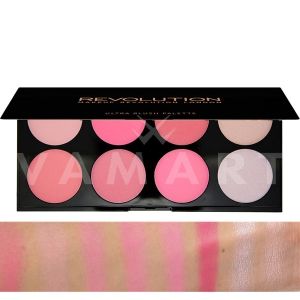 Makeup Revolution London Ultra Blush Palette All About Pink Палитра ружове 8 цвята