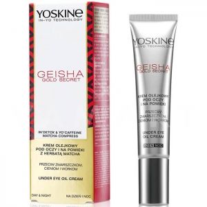 Yoskine Geisha Gold Secret Under Eye Oil Cream Околоочен крем против бръчки с кофеин от японския чай Матча 15ml